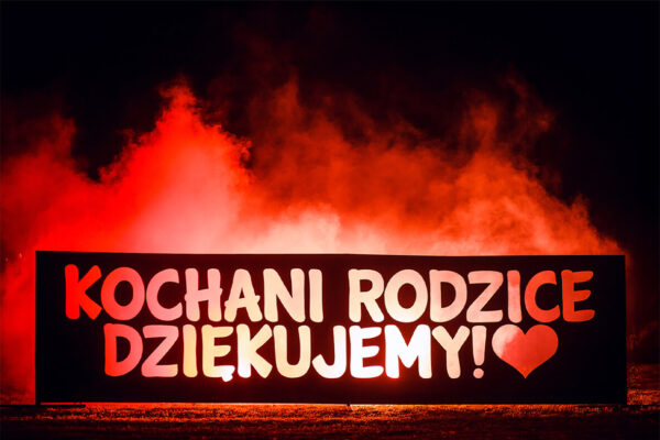 Podświetlana folia kochani rodzice dziękujemy